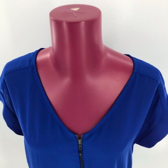 My Michelle Zip Front Blouse sz S - Picture 5 of 7